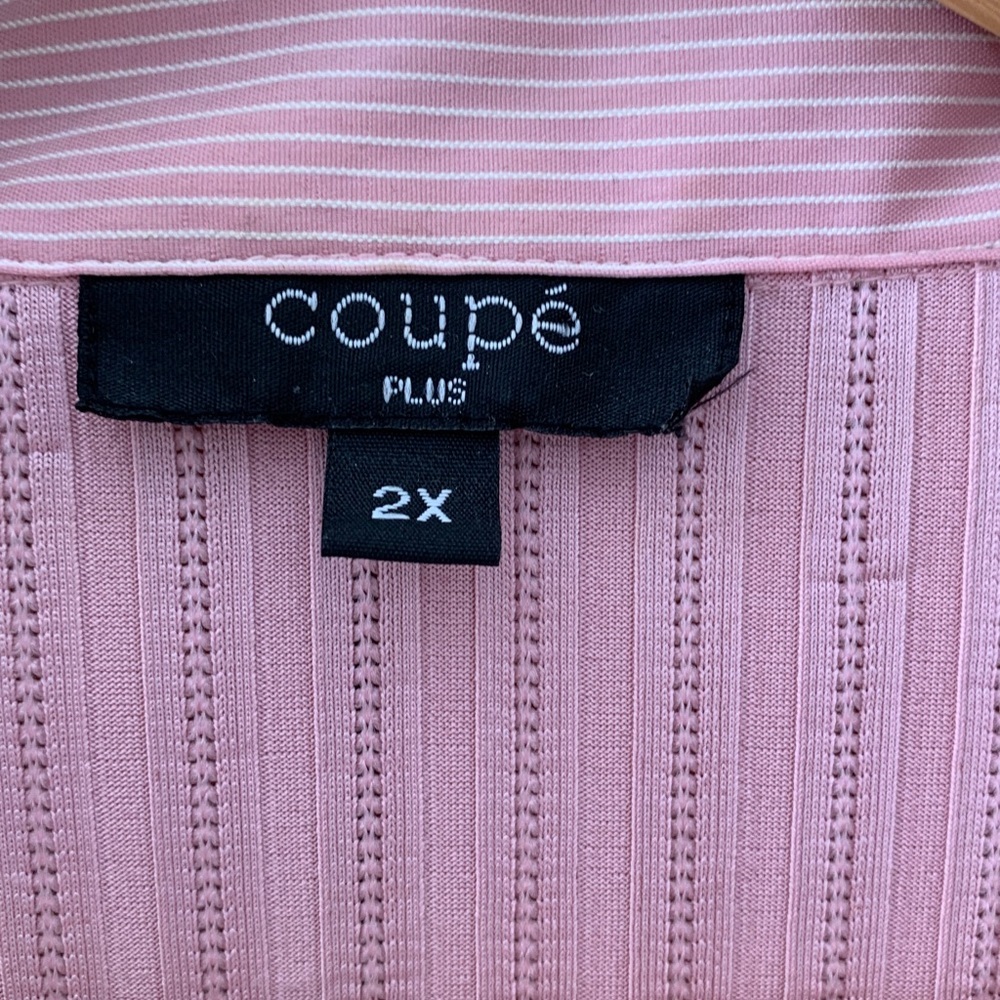 Pink Striped Button-Up Shirt 2X - Picture 5 of 9